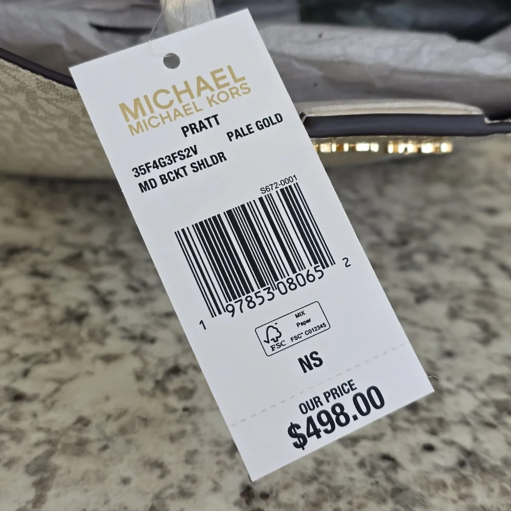 Michael Kors Pratt Medium Logo Center Stripe Shoulder Bag